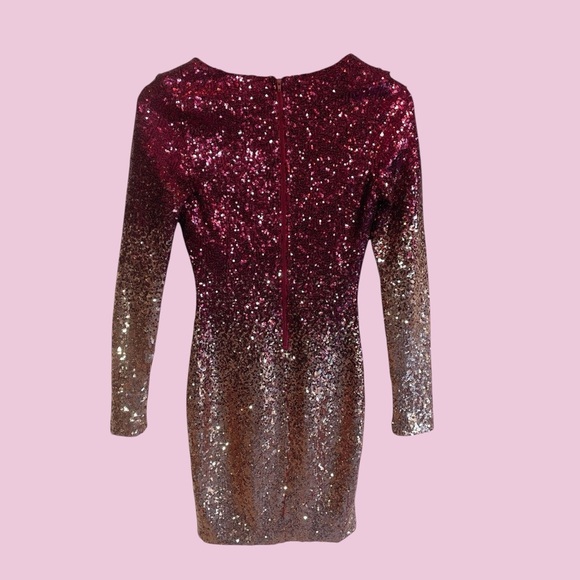 Windsor Ombré Sequin Mini Long Sleeve Dress - Picture 9 of 16